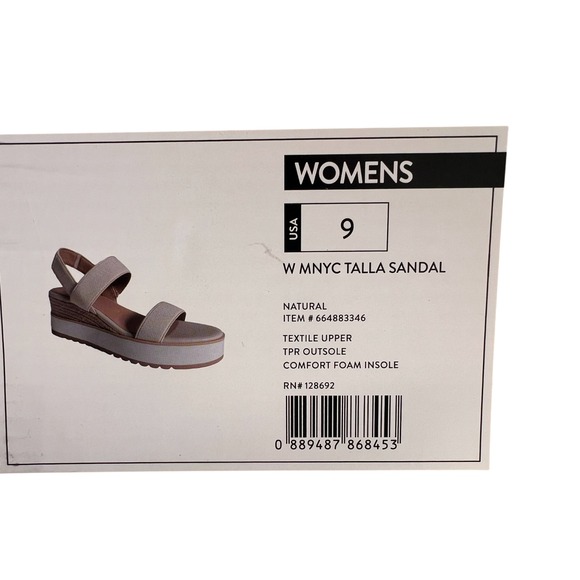 Steve Madden NYC Talla Wedge Strappy Natural Sandals New w/Tags in Box Size 9 - Picture 9 of 12